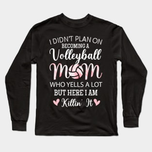 Volleyball Quote Floral Design Mothers Day Shirt For Mom Long Sleeve T-Shirt